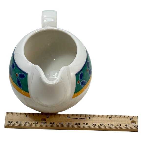 Royal Doulton Cabana Gravy Boat and Underplate Green Blue Yellow New - Picture 3 of 16